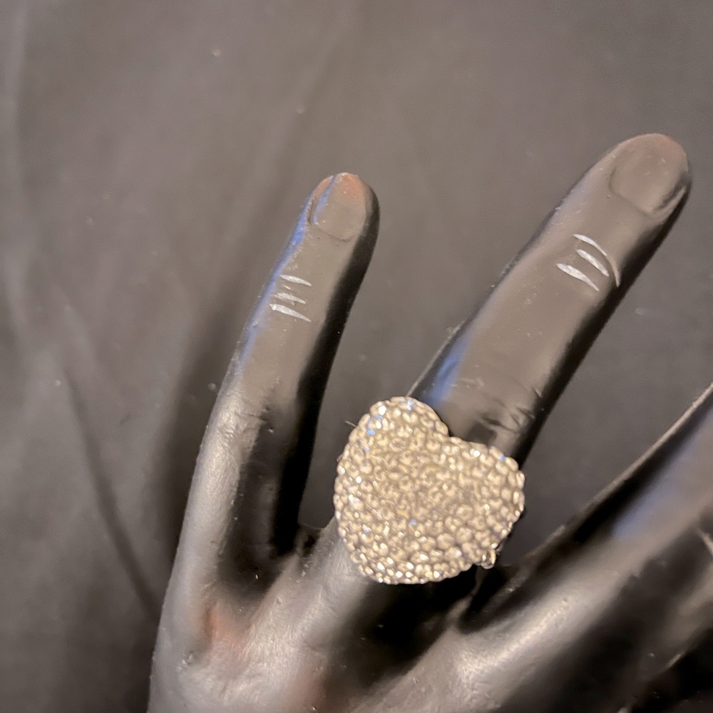 Rhinestone Heart Ring